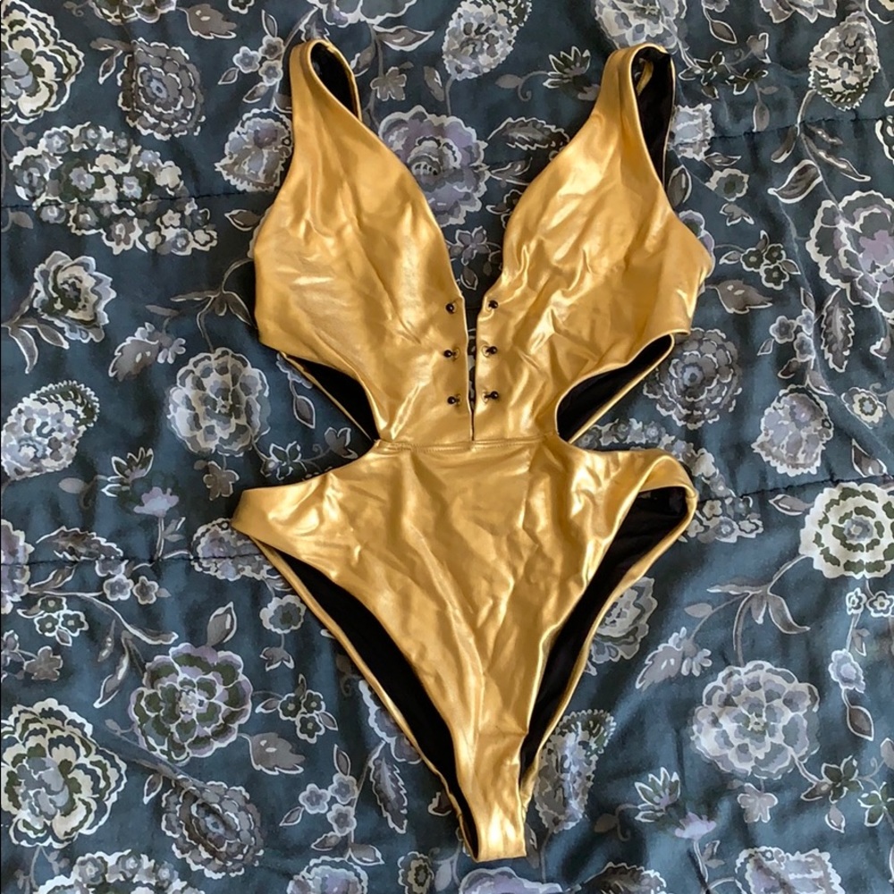 Gold bikini one piece